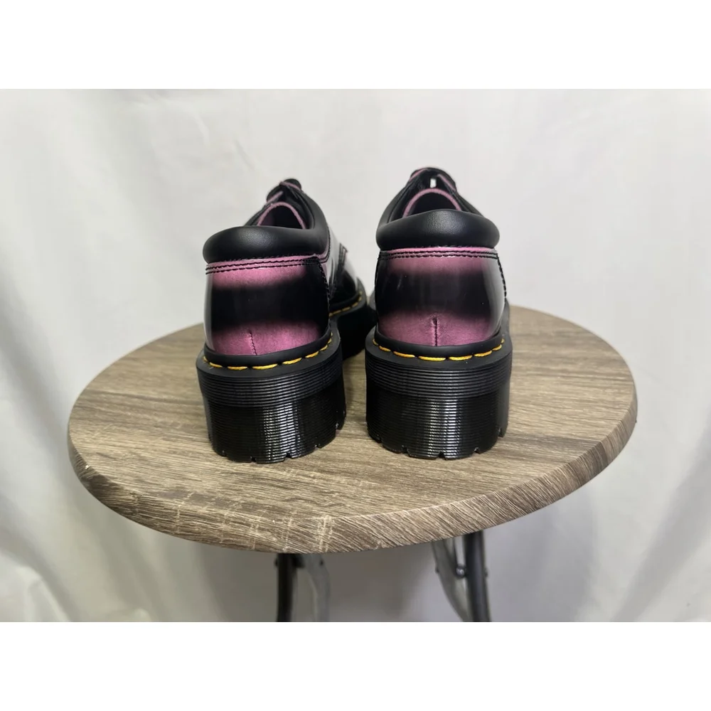 Dr. Martens 8053 Unisex Quad Platform Oxford Shoes Size 6 M 7 L Black/Pink
